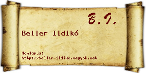 Beller Ildikó névjegykártya